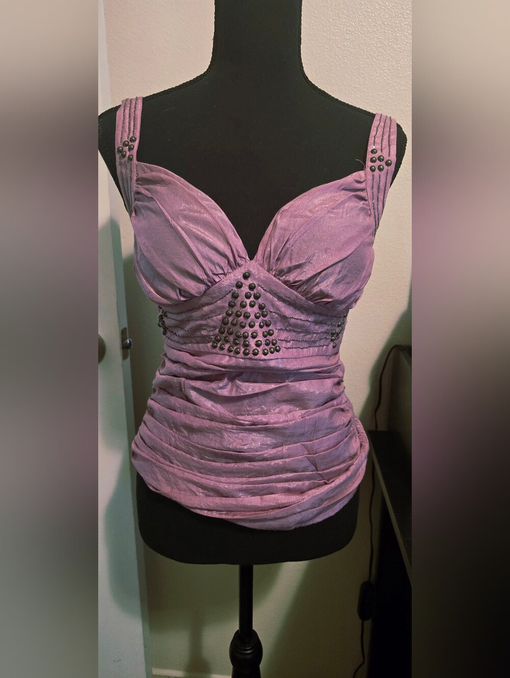 Windsor Lavender Studded Ruched Camisole